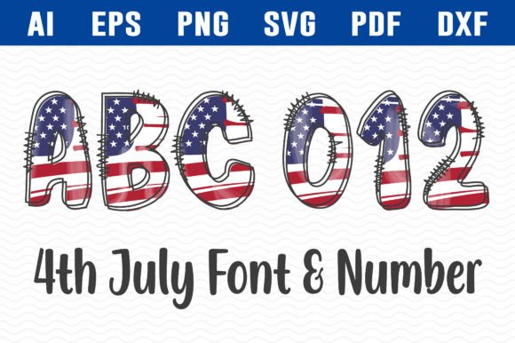 Download 4th July Alphabet &amp; Number Font Bundle - Premium Resources
