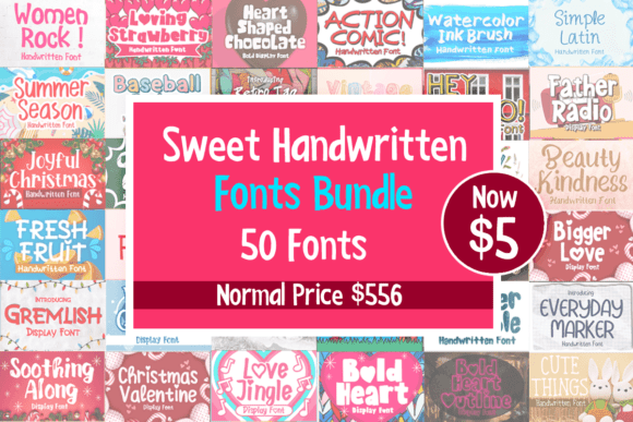 Download Sweet Handwritten Fonts Bundle - Handwritten fonts Collection